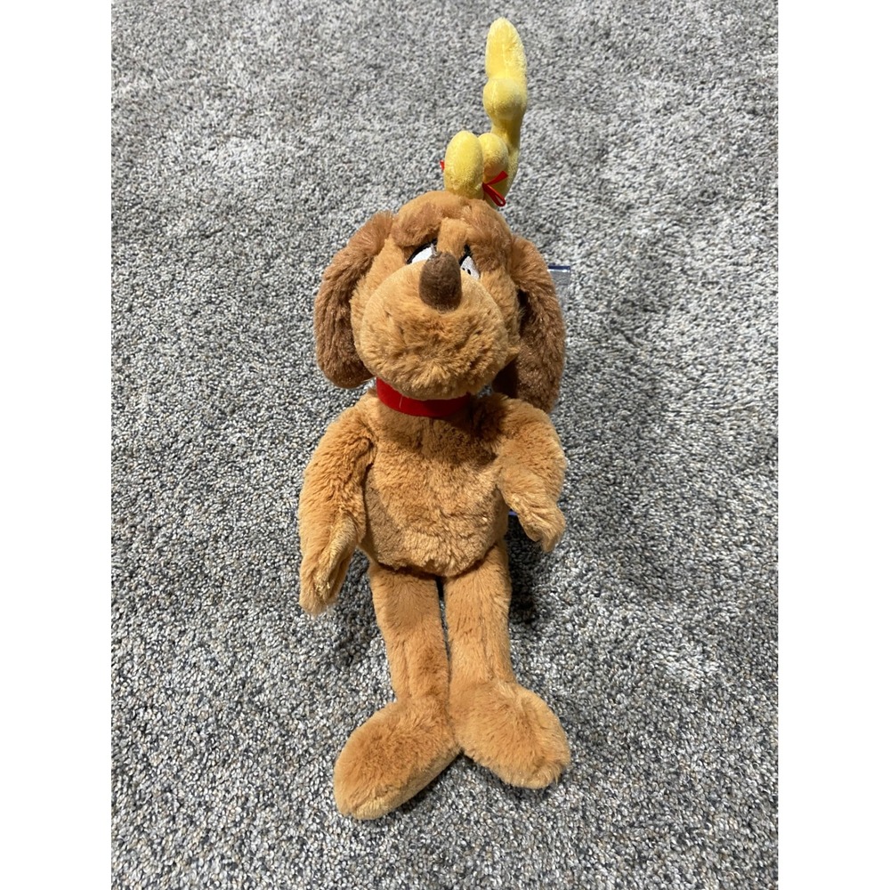 Aurora Max Dog Plush Unisex OS Brown Excellent Grinch Reindeer Antler Stuffed